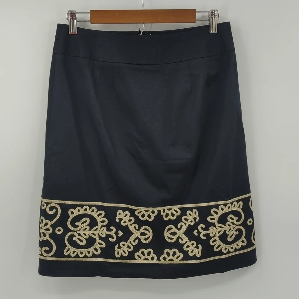 LOFT Aline Embroidered Skirt